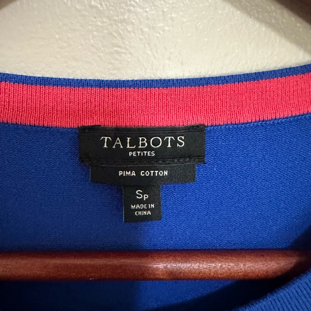 Talbots Cobalt Blue Button-Front Women's Cardigan - Picture 2 of 3